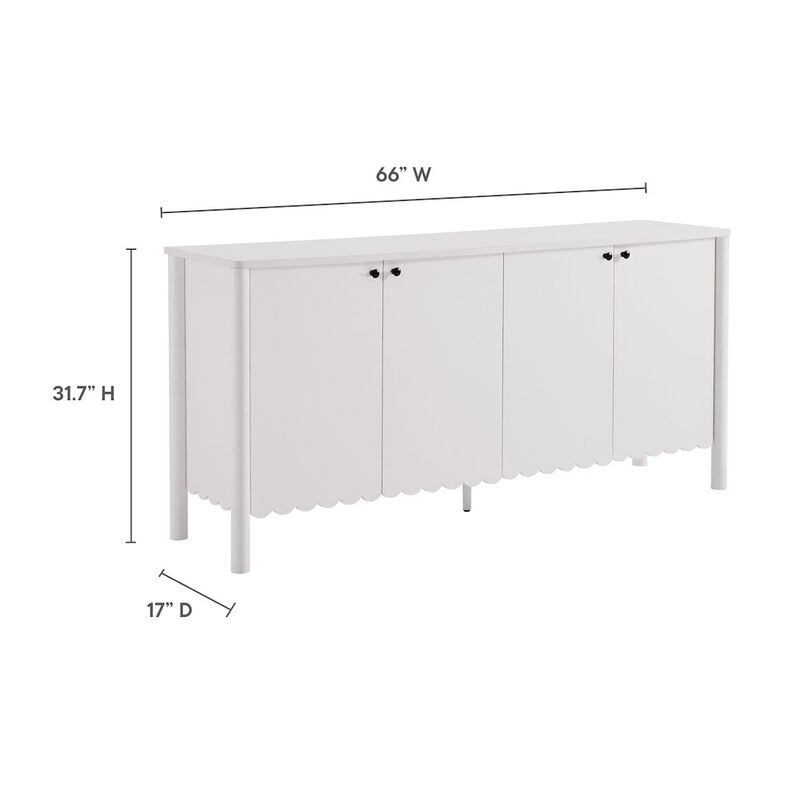 Modway Emmeline 4-Door Scalloped Sideboard in Sage image number 1