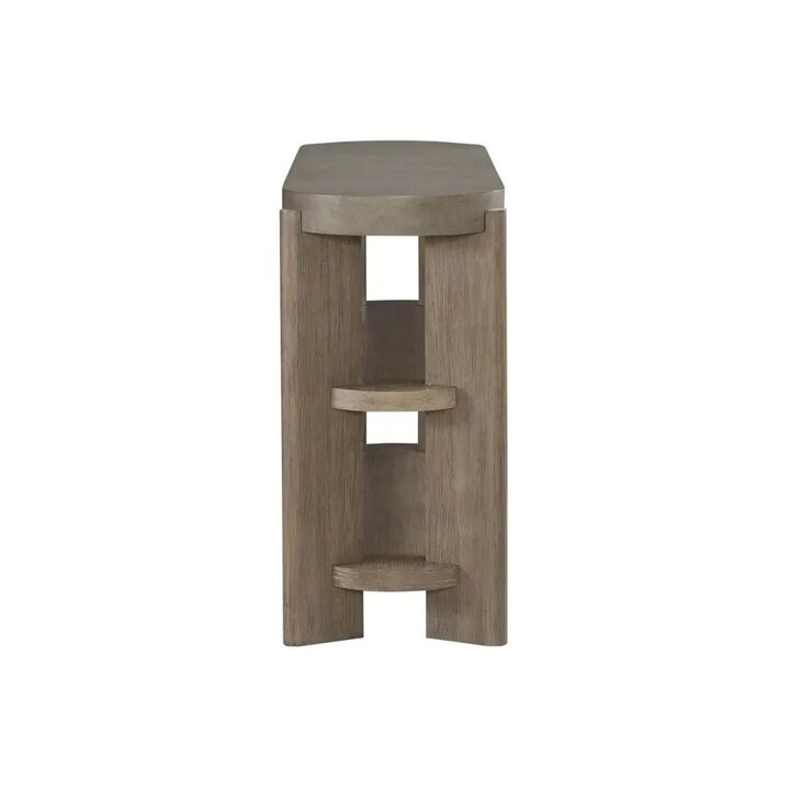 Liberty Furniture Affinity Sofa Table for Living Room - Dusty Taupe Faux Concrete Tops
