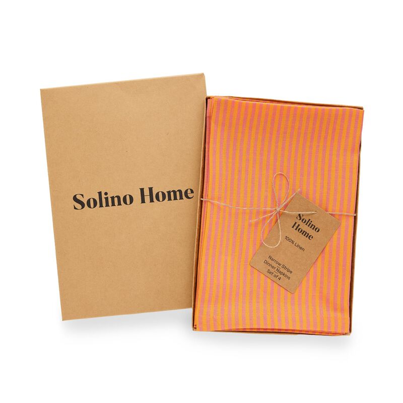 Linen Dinner Napkins - Narrow Stripe image number 3