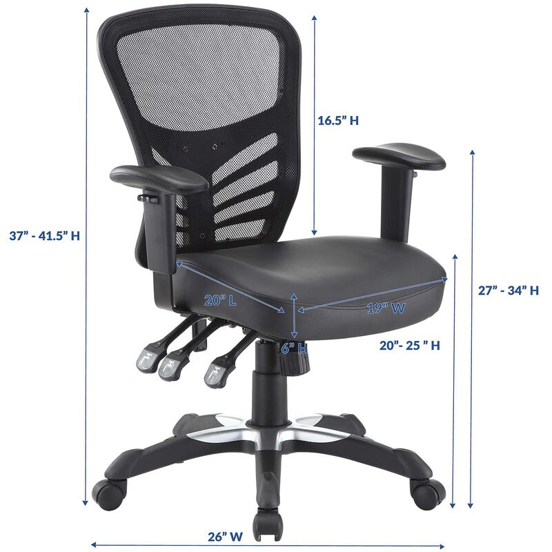 Modway Furniture - Articulate Vinyl Office Chair Black image number 2