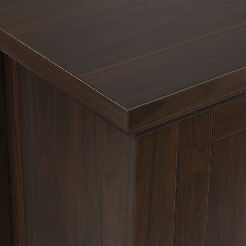 Redmond SOLID WOOD 32 inch Wide Transitional Low Storage Cabinet in Brunette Brown image number 7