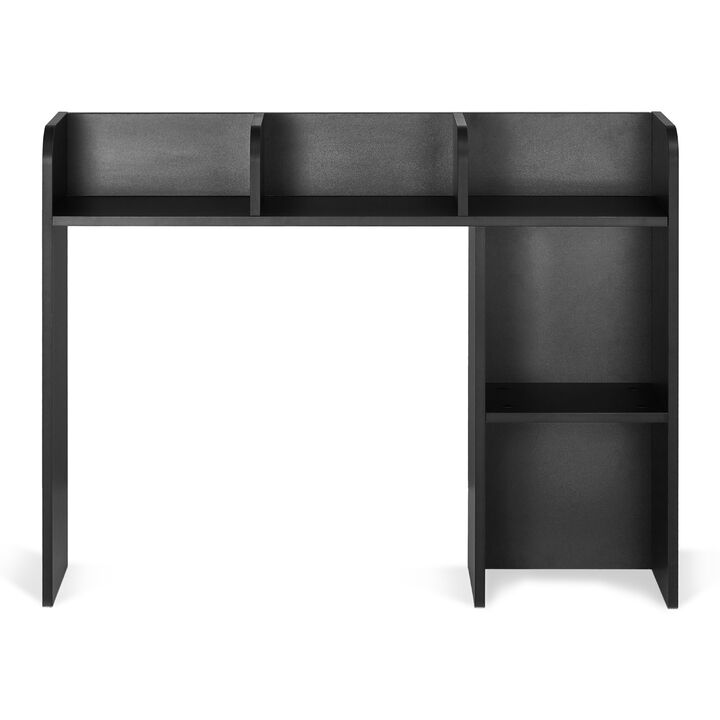 2-Tier Desktop Bookshelf Wood Organizer with Display Shelf for Office