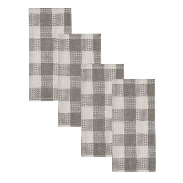 Park Designs Buffalo Check Waffle Dishtowel - Black & Cream