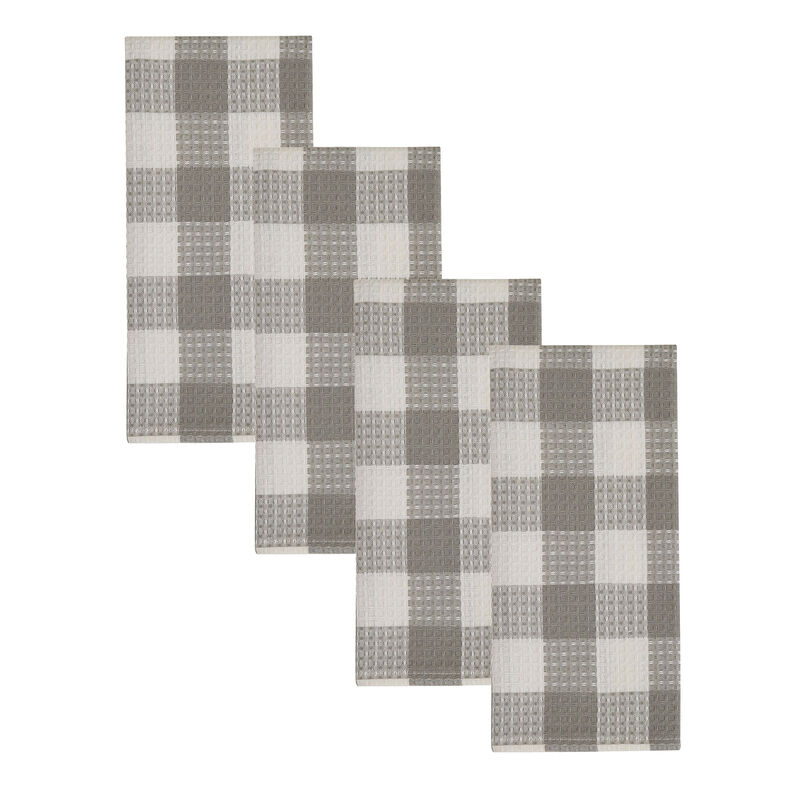 Park Designs Buffalo Check Waffle Dishtowel - Black & Cream image number 0