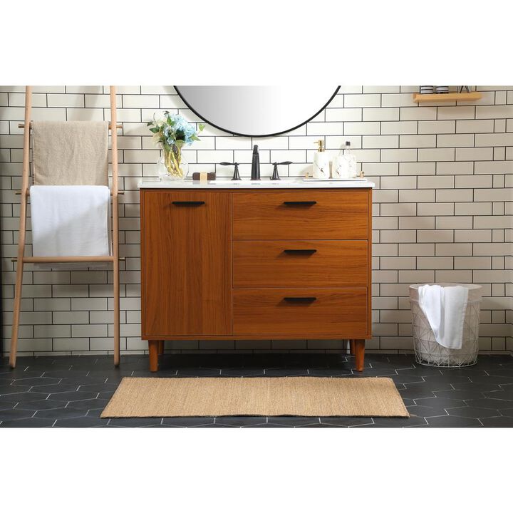 Elegant Kitchen and Bath 42 inch bathroom vanity in Teak