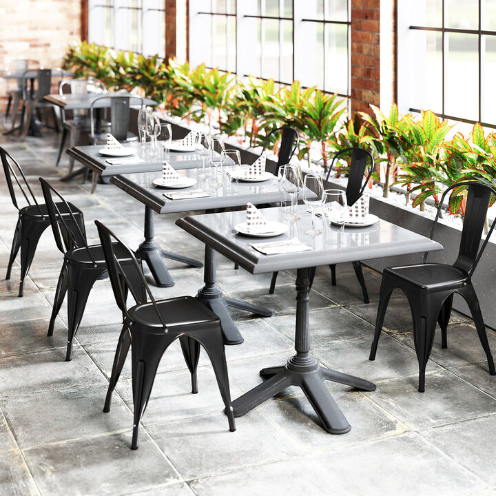 Durable Metal Dining Chairs Set – Stackable with Removable Backs for Versatile Seating