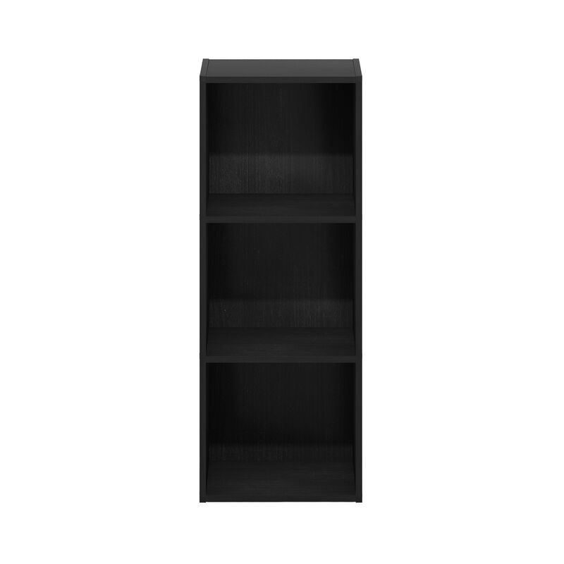 Furinno Pasir 3-Tier No Tool Assembly Open Shelf Bookcase, Blackwood