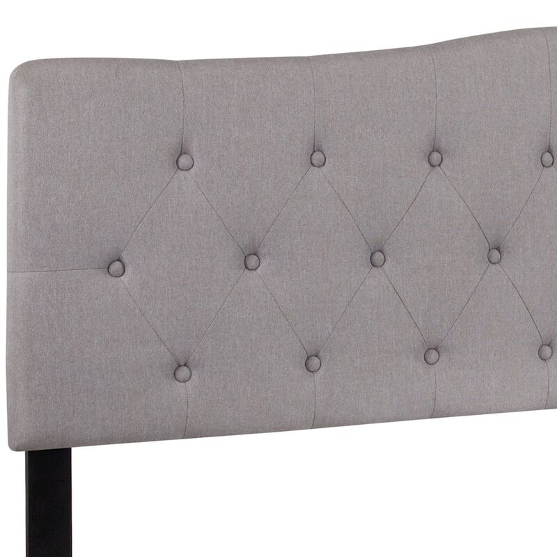 Flash Furniture Tufted Upholstered King Size Headboard in Light Gray Fabric image number 5
