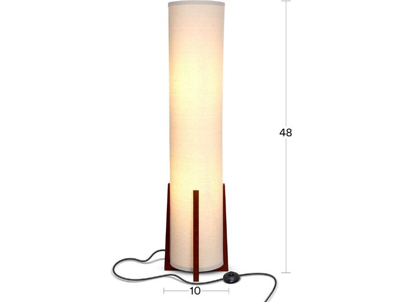 48 Inch Paper Lantern Floor Lamp Wood Frame Asian Style Decor Lamp image number 2