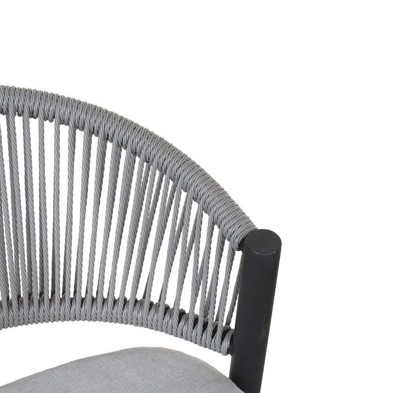Christopher Knight Home Ortiz Outdoor 26" Metal and Rattan Counter Stools with Scallop-shaped Backrest (Set of 4) image number 8