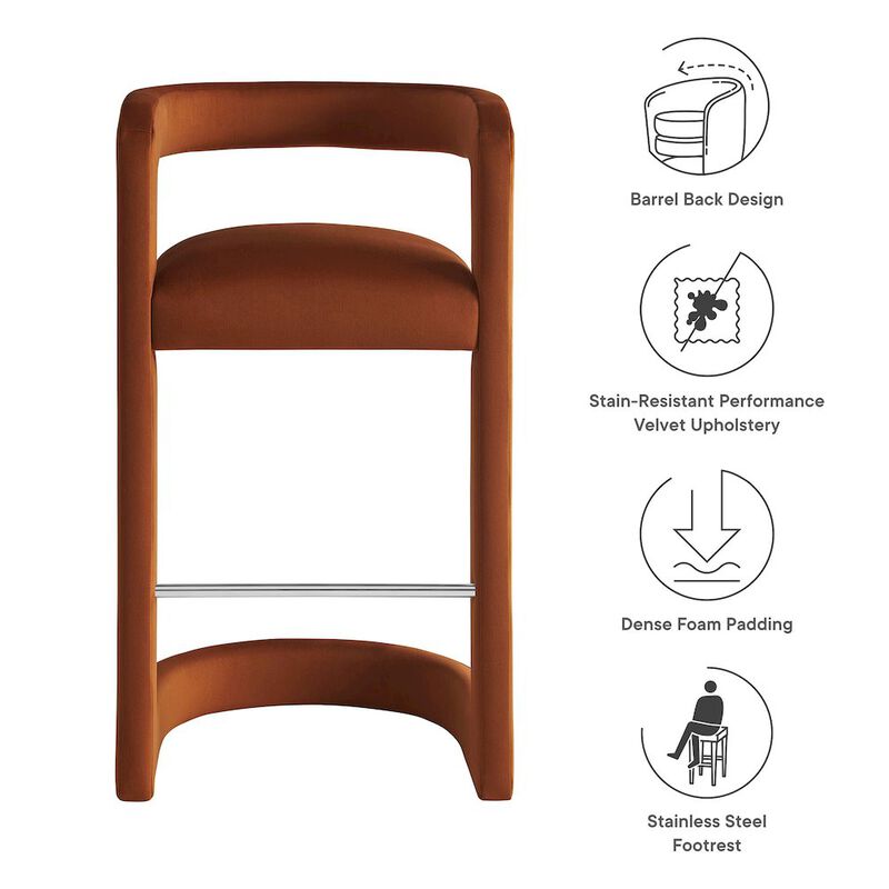 Winslow Performance Velvet Bar Stool image number 2