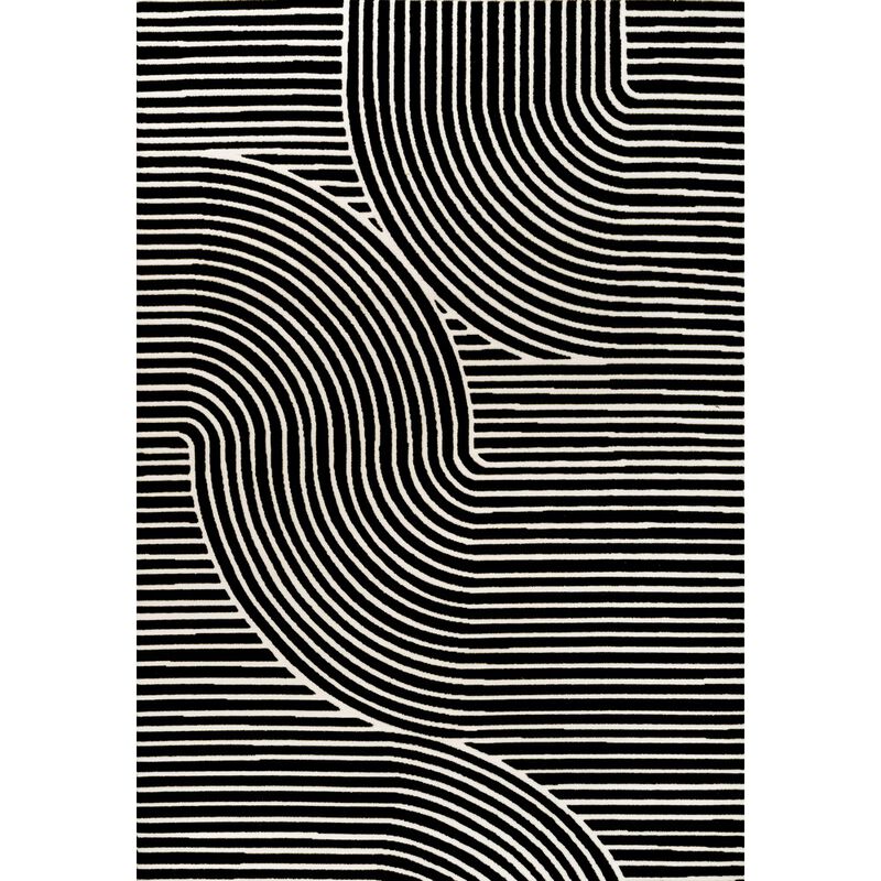Hallie High-Low Minimalist Curve Geometric Indoor/Outdoor Area Rug