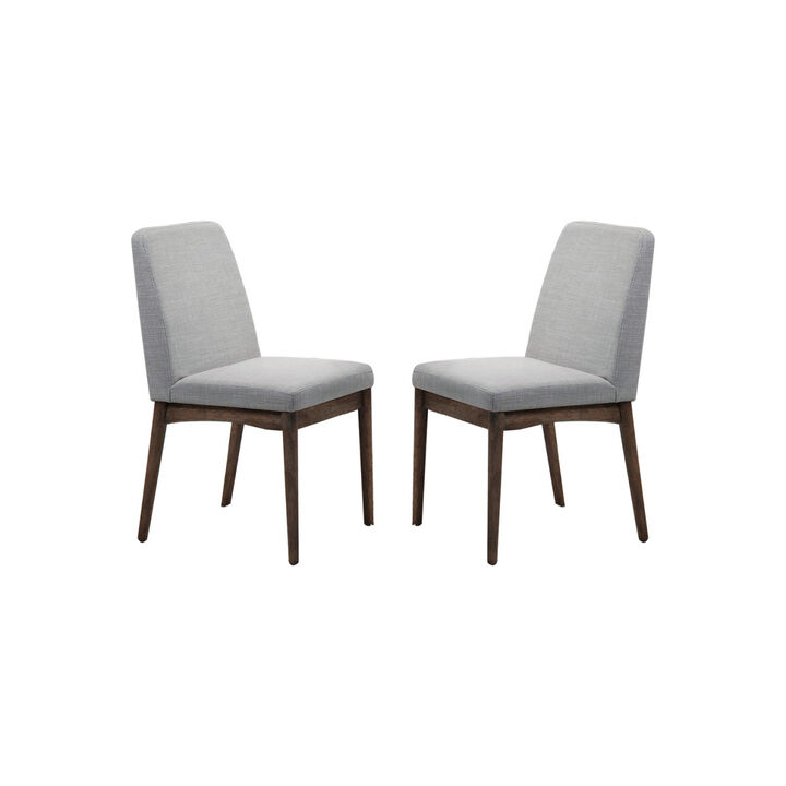 Streamdale Grey Fabric Upholstered Dining Chair, Brown(Set Of 2)
