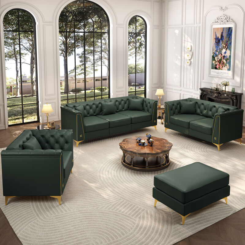 Wotvo Luxury Modular Chesterfield Sofa Set image number 2