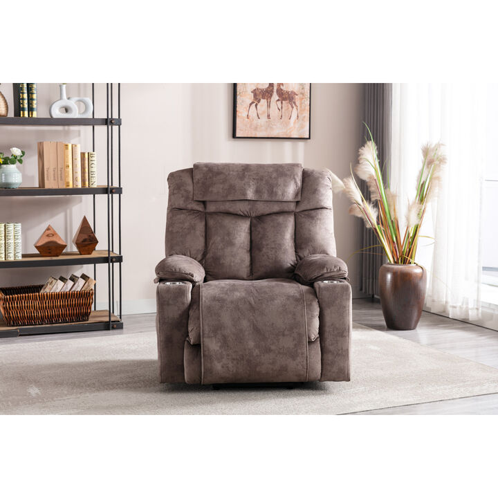 Power Lift Recliner Chair For Elderly, 3 Positions Reclining Chairs With 2 Cup Holders, Electric Sofa Recliner for Living Room, Comfy Theater Recliner With USB Port, Washable Chair Covers