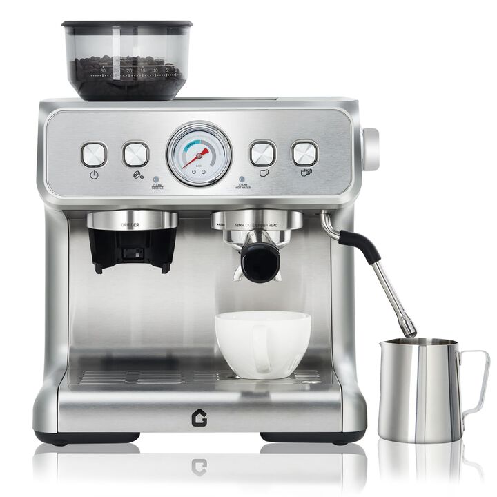 20 Bar Coffee Machine with Built-in Grinder, Stainless Steel, Steam Wand, 2.8L Tank &ndash; Home&Office