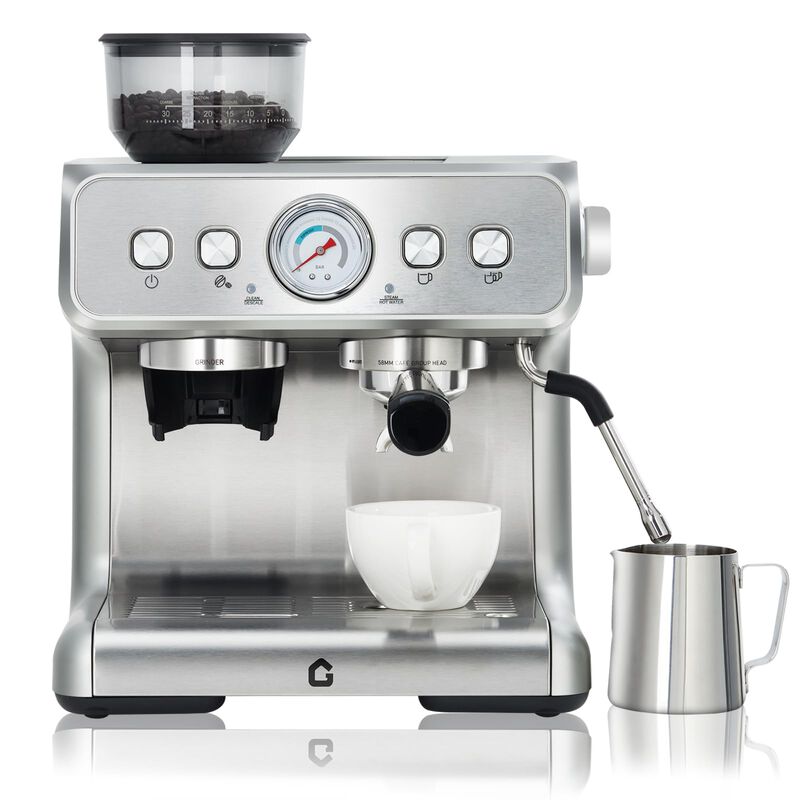 20 Bar Coffee Machine with Built-in Grinder, Stainless Steel, Steam Wand, 2.8L Tank &ndash; Home&Office image number 0