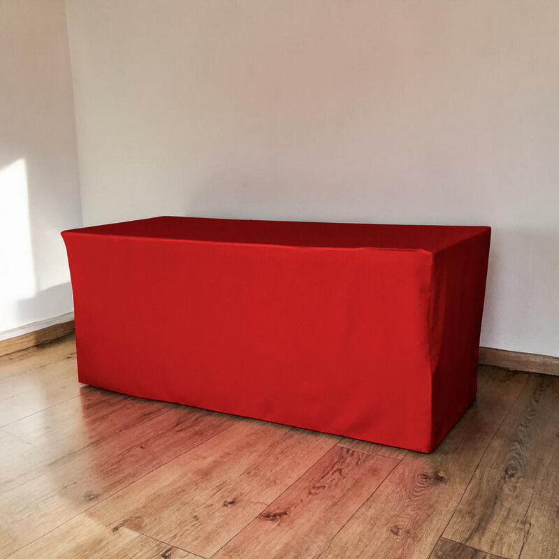 Polyester Fitted Table Cover 72 by 24 Inch Durable Poplin for Events and Parties image number 1