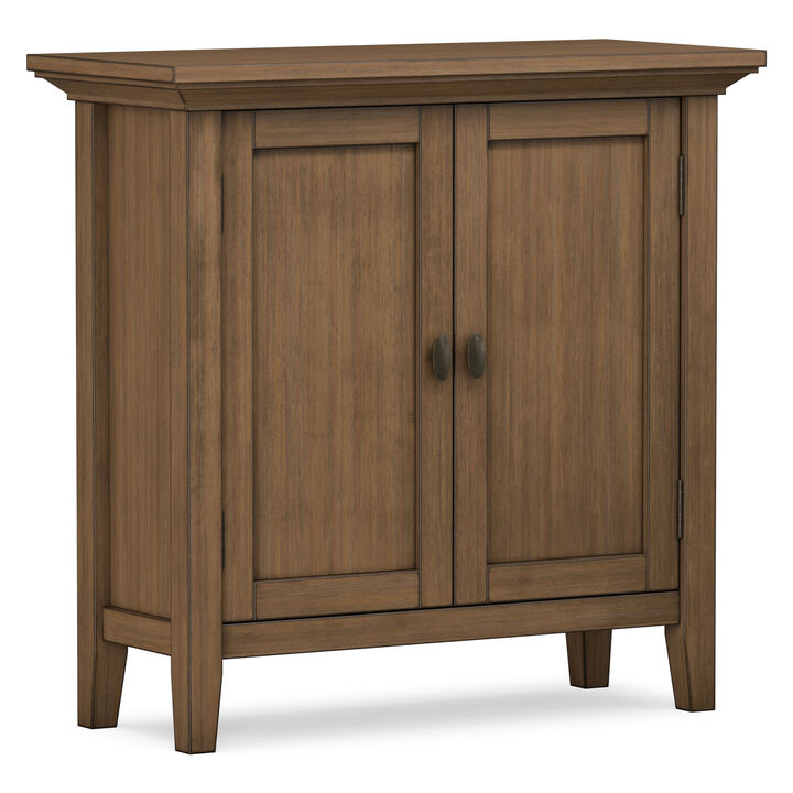 Redmond SOLID WOOD 32 inch Wide Transitional Low Storage Cabinet in Rustic Natural Aged Brown