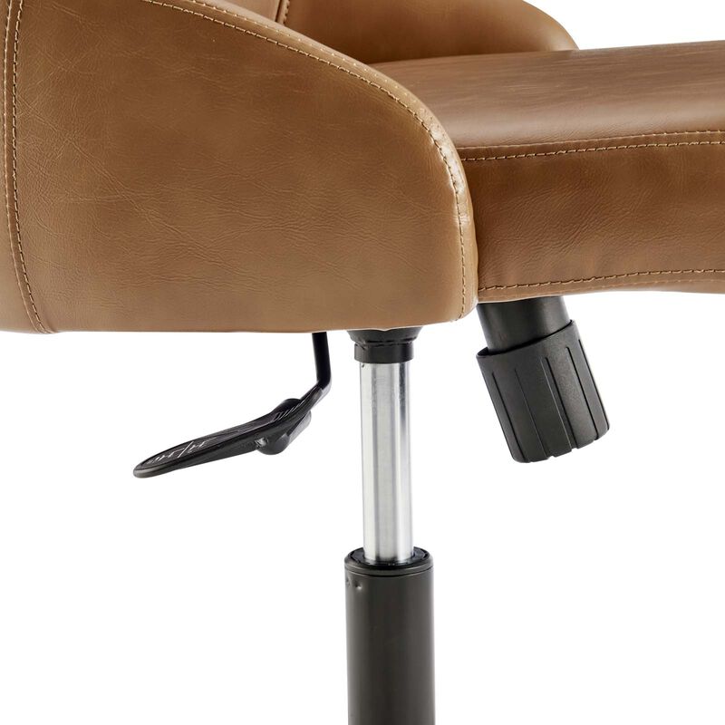 Modway Furniture - Designate Swivel Vegan Leather Office Chair Black Gray image number 6