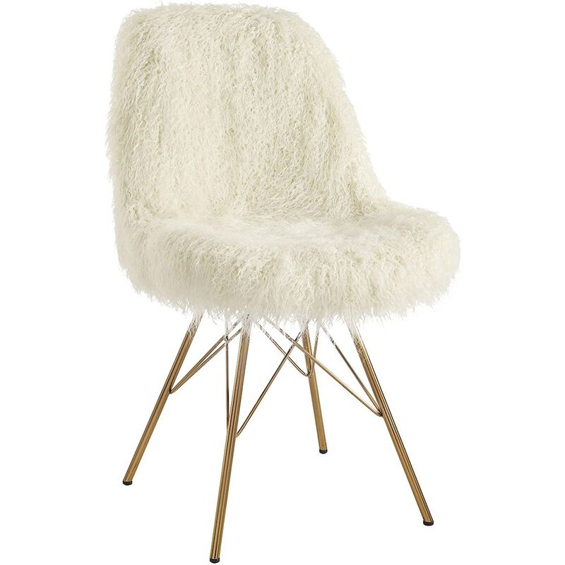 Linon Remy Flokati Chair With Gold Metal Base image number 0