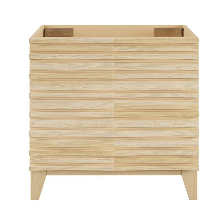 Cascade 30" Freestanding Bathroom Vanity Cabinet without Top in Natural Oak