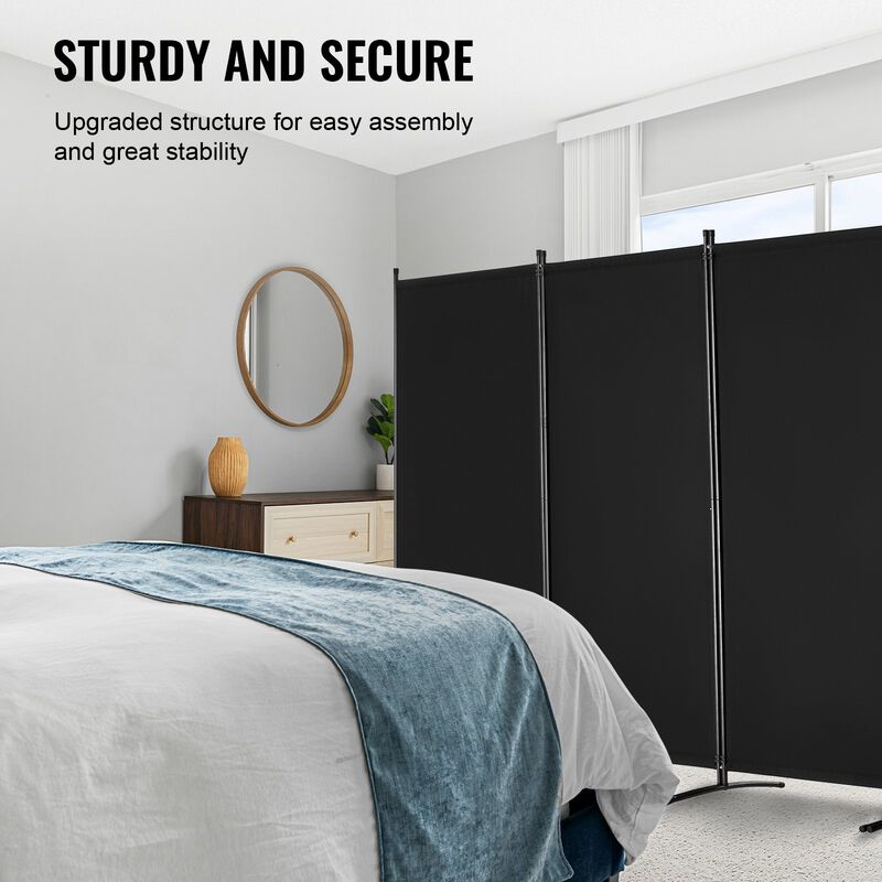 4-Panel Folding Room Divider for Privacy in Bedroom, Office, or Living Room