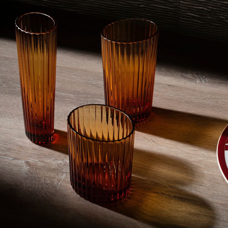Champagne Glasses NASTRI GLASS Amber Set of 6, H 6.5" image number 2
