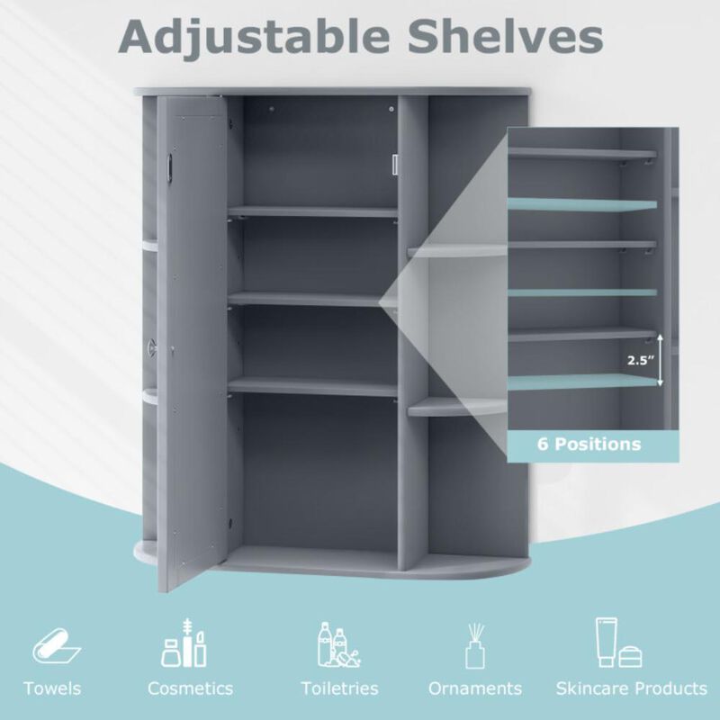 Hivvago Bathroom Wall Medicine Cabinet with Mirror Door Removable and Adjustable Shelves