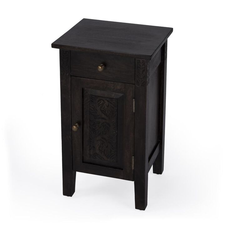 Butler Specialty Switra 1 door 1 drawer End Table, Dark Brown