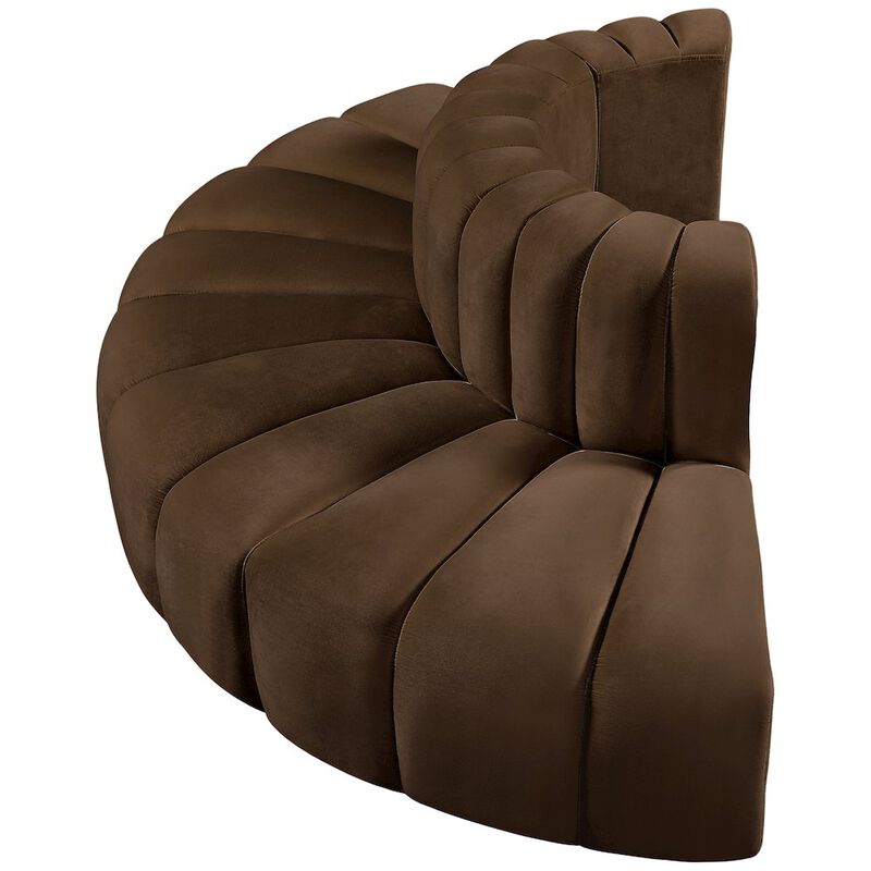 Meridian Furniture Arc Brown Velvet Modular Sofa