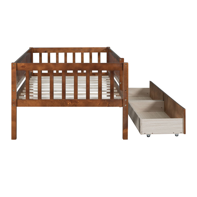 Whisen Twin Size Daybed Wood Bed with Two Drawers image number 7