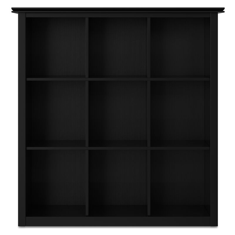 Artisan SOLID WOOD 45 inch x 43 inch Transitional 9 Cube Bookcase and Storage Unit in Black