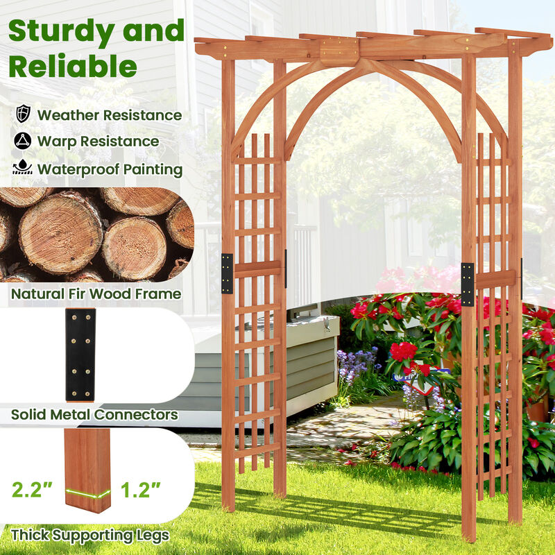 Outdoor Garden Archway Pergola with Lattice Trellis &ndash; Perfect for Climbing Vines & Bridal Decor