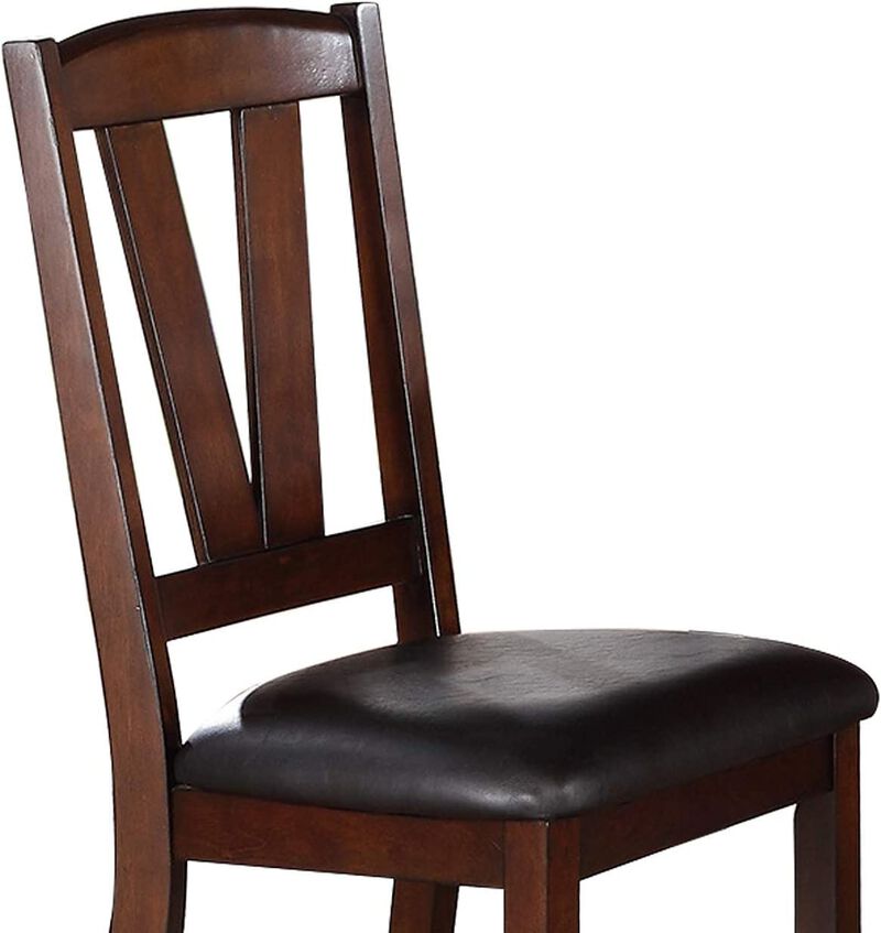 Streamdale Walnut Wood Framed Back Dining Chairs w/ Cushions (Set of 2)