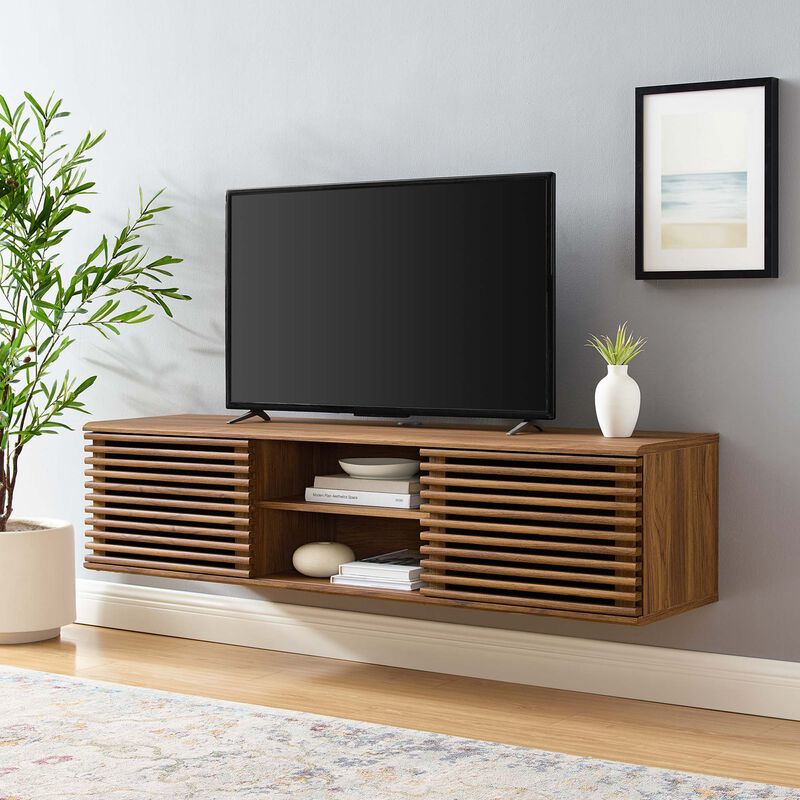 Render 60" Wall-Mount Media Console TV Stand-Benzara image number 7