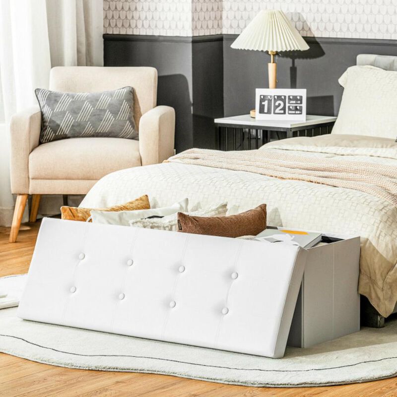 Hivvago Large Folding Storage Ottoman Bench with Memory Foam
