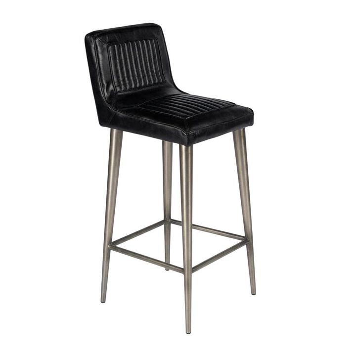 Butler Specialty Maxwell Leather 32.5" Bar Stool, Black