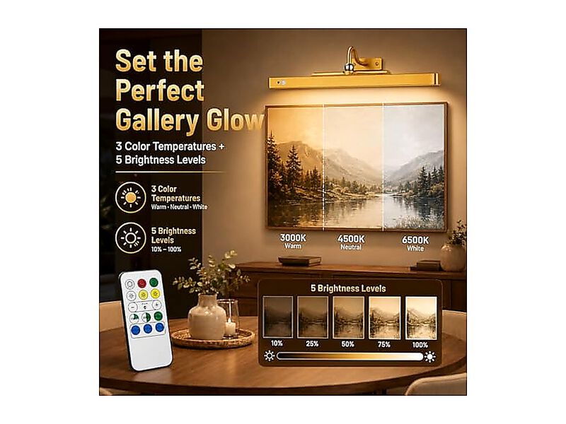 16 Lights Wall Motion Sensor 6000mAh Rechargeable Battery Art Light 3CCT Remote image number 3