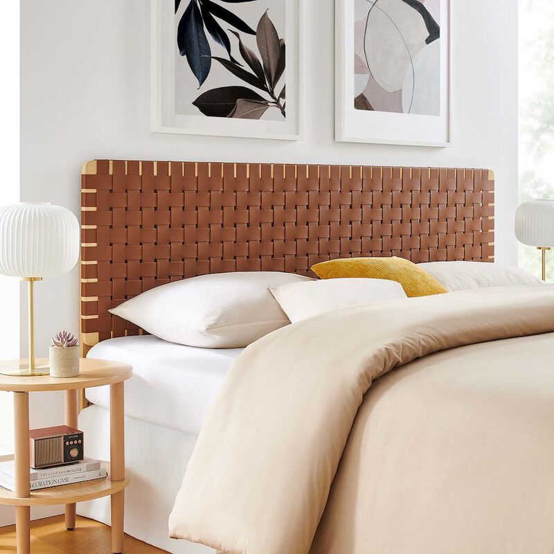Sparta Weave Vegan Leather King Headboard image number 6