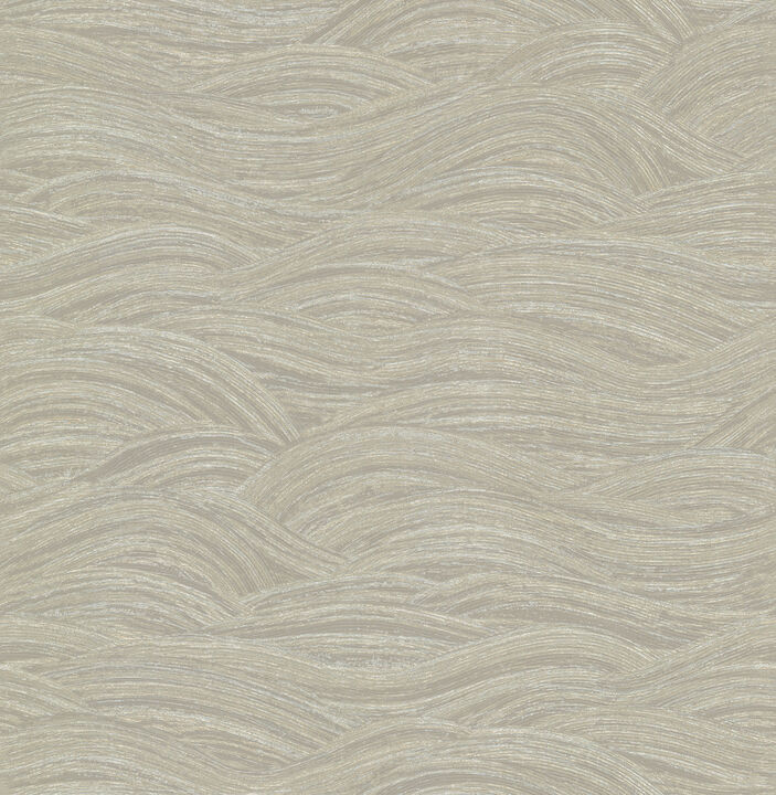 Leith Taupe Zen Waves Wallpaper