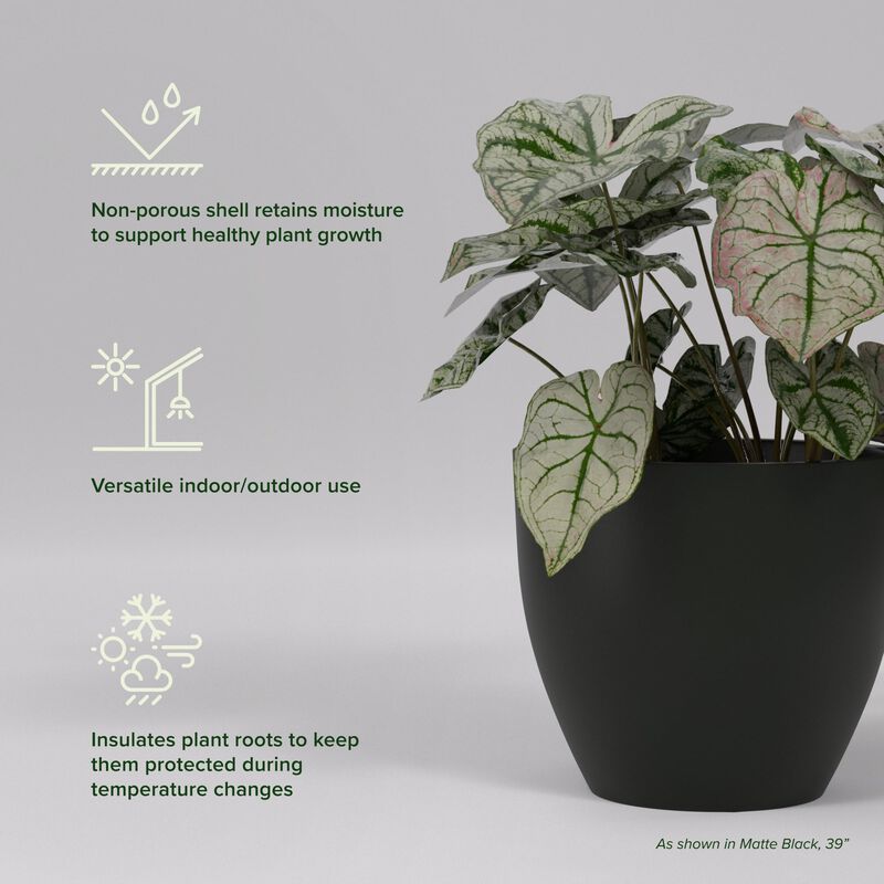 Greenline Fiberglass Lucy Large Indoor/Outdoor Round Planter.