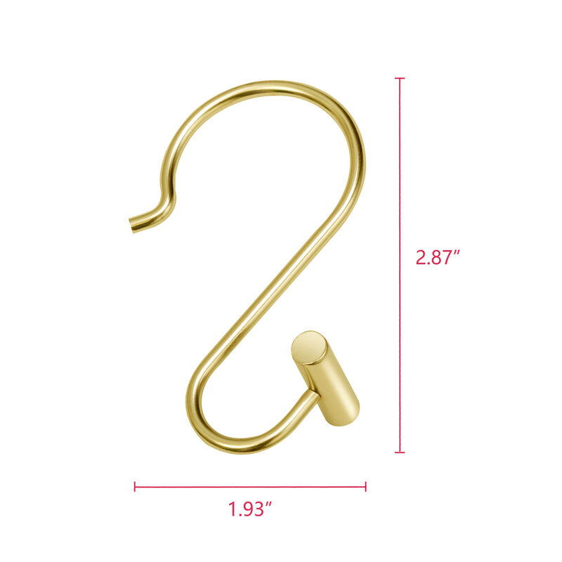 Metal Shower Curtain Hooks, Set of 12 image number 8