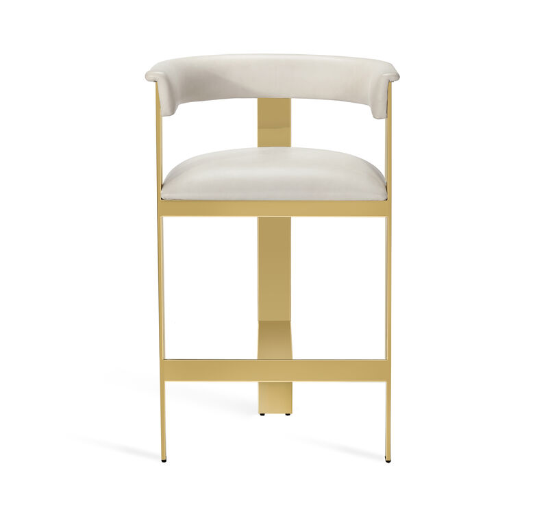 Darcy Counter Stool - Grey/ Nickel