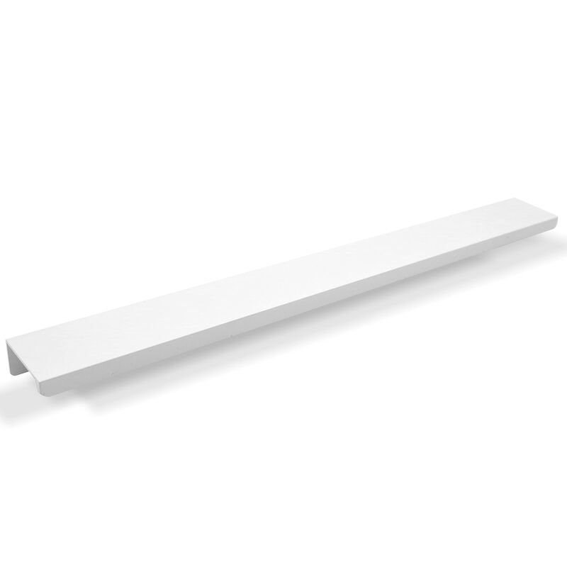 Jetland Cabinets Drawers Edge Pulls - 4-Pack, 12"" Overall Length, White, Concealed Tab Pulls for Kitchen Garage Cabinet Drawers