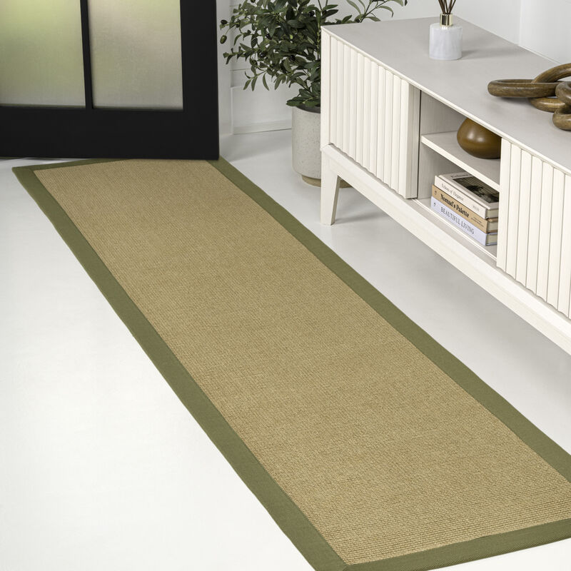 Camden Farmhouse Cottage Border Jute Area Rug