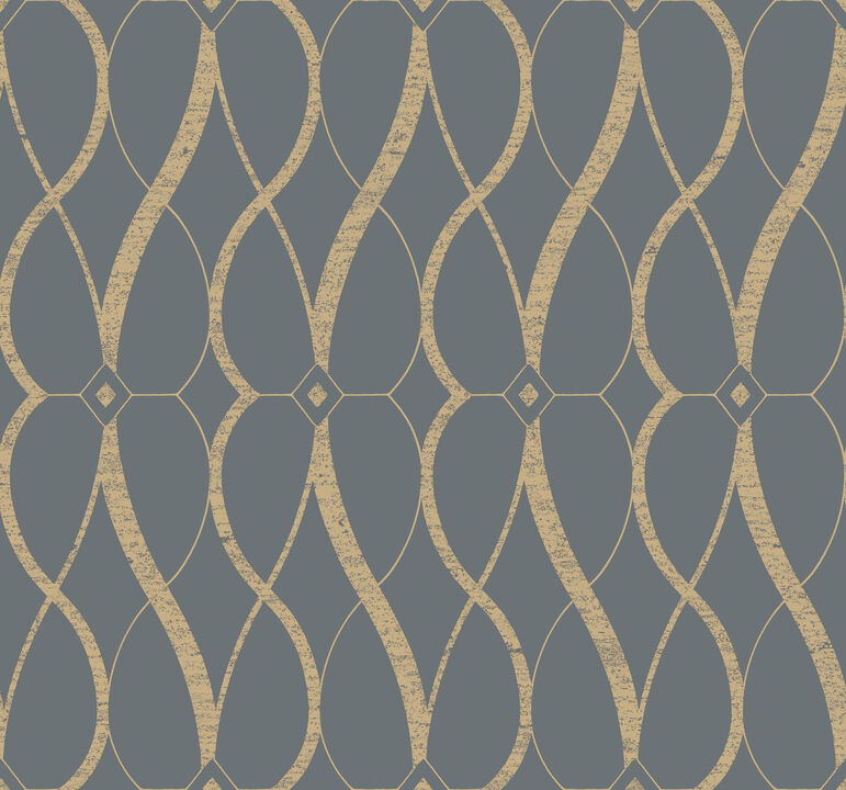 Graceful Geo Smoke & Gold Wallpaper