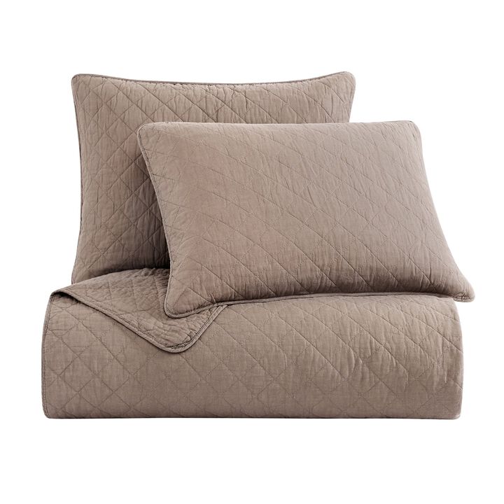 Cotton Comfort Twin Mocha Quilt Set