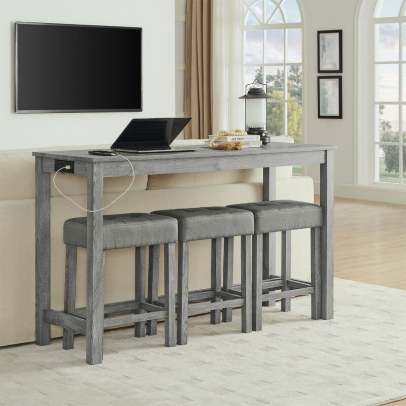 Peldze 4‑Piece Industrial Bar Table Set image number 2