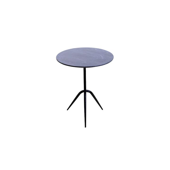 World Interiors Glacier 18 Accent Table with Lava Marble